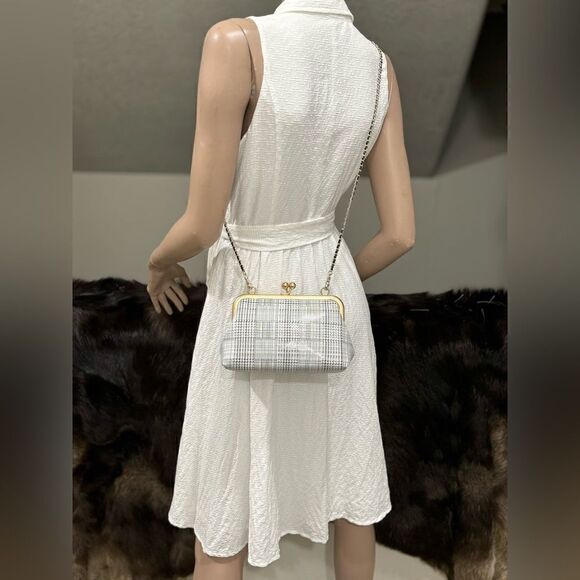 Handmade Genuine Leather Kisslock Clutch/Wristlet/Shoulder Bag & 2 Chain Styles - Picture 10 of 16